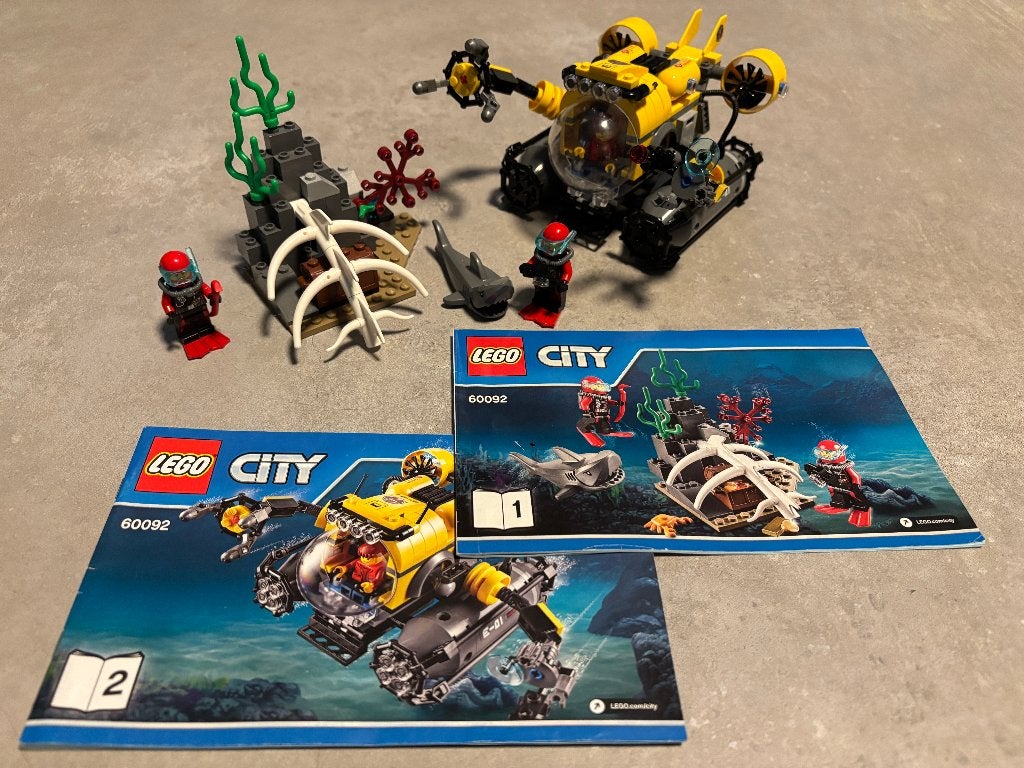 Legoset 60092 City Diepzee Duikboot, Lego, Ophalen of Verzenden, Inclusief instructies, Complete set