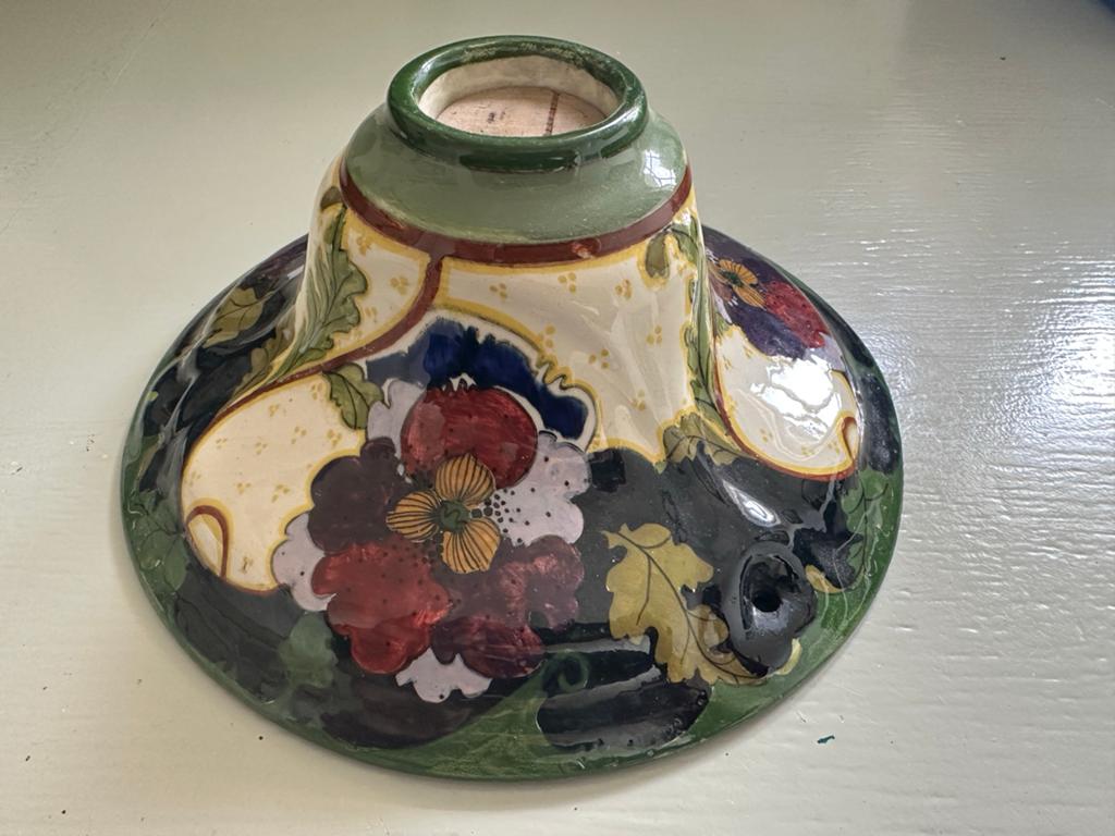 Antieke Art Nouveau plafondlamp kap/ hangpot handgeschilderd, Ophalen of Verzenden