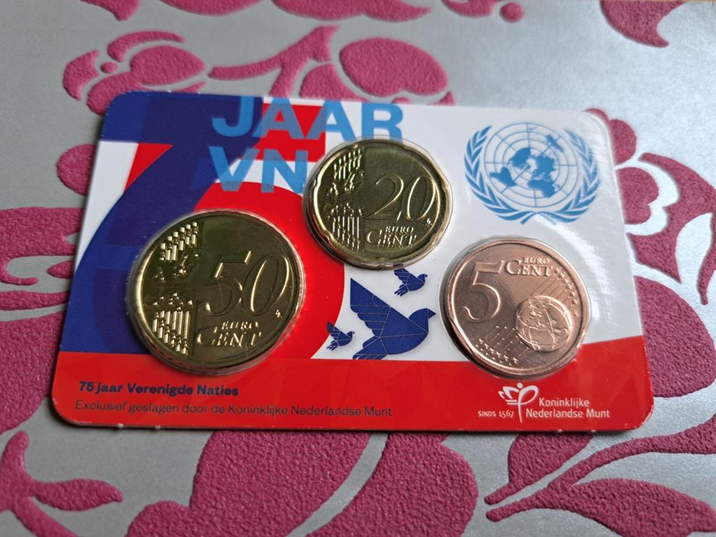 Coincard 75 jaar VN 2020, Ophalen of Verzenden, Euro's