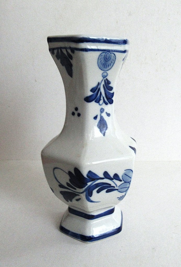 Vintage Delfts blauw porseleinen vaasje., Ophalen of Verzenden