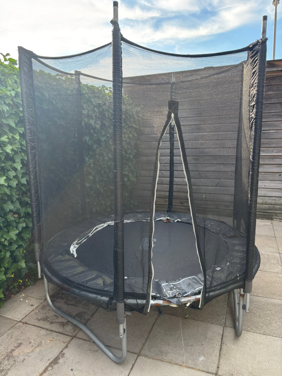 Salta trampoline, Ophalen, Gebruikt