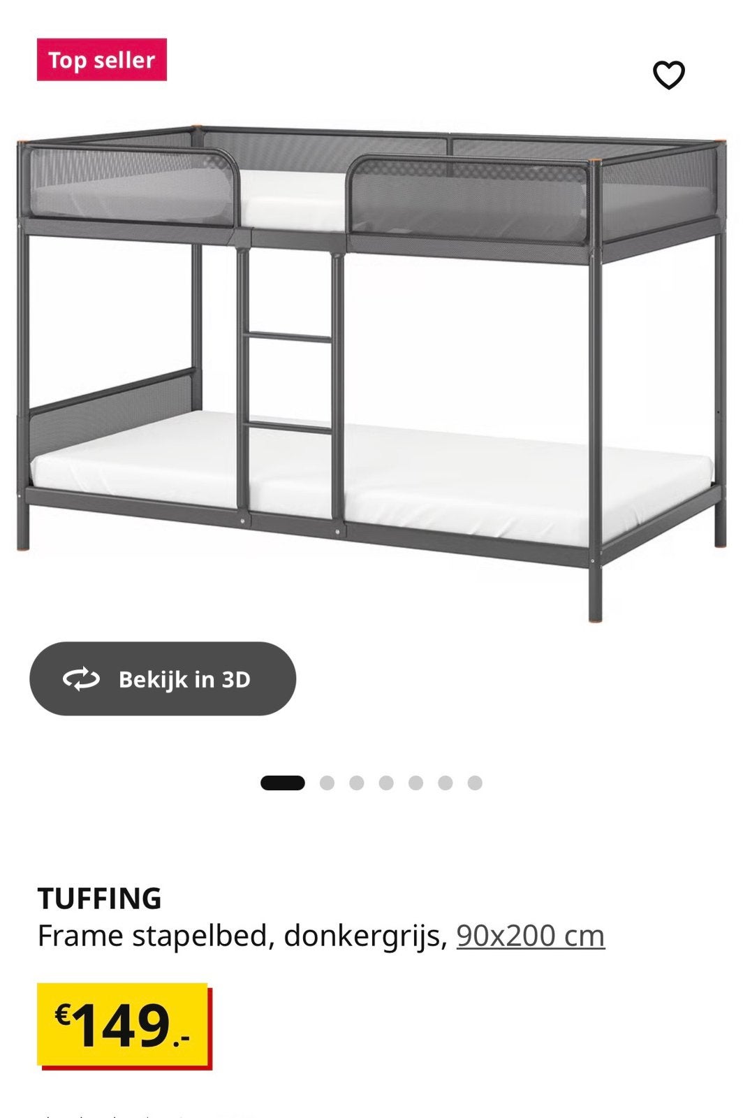 Stapelbed., Huis en Inrichting, Slaapkamer | Stapelbedden en Hoogslapers, Ophalen, 90 cm, 160 tot 180 cm, Tweepersoons