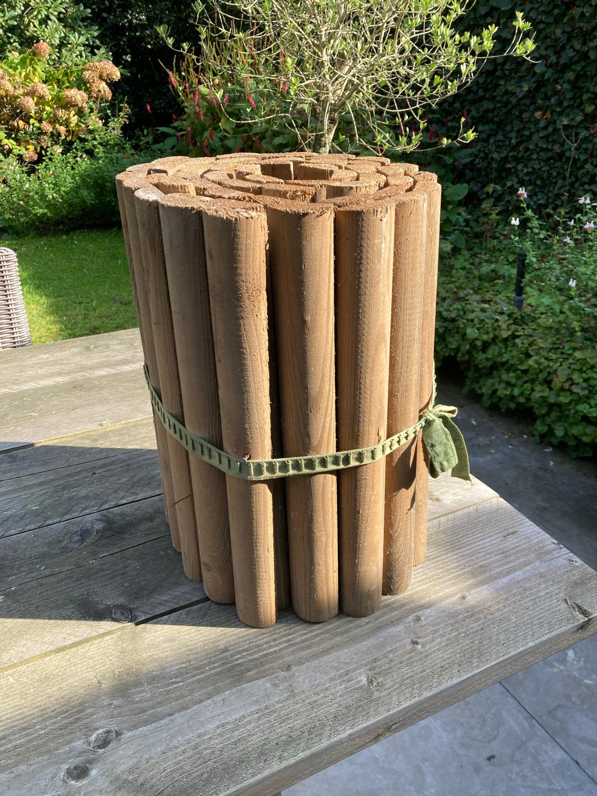 Houten (halve paaltjes)borderrol voor tuin of pad, Tuin en Terras, Ophalen, 25 tot 50 cm, Border, Hout