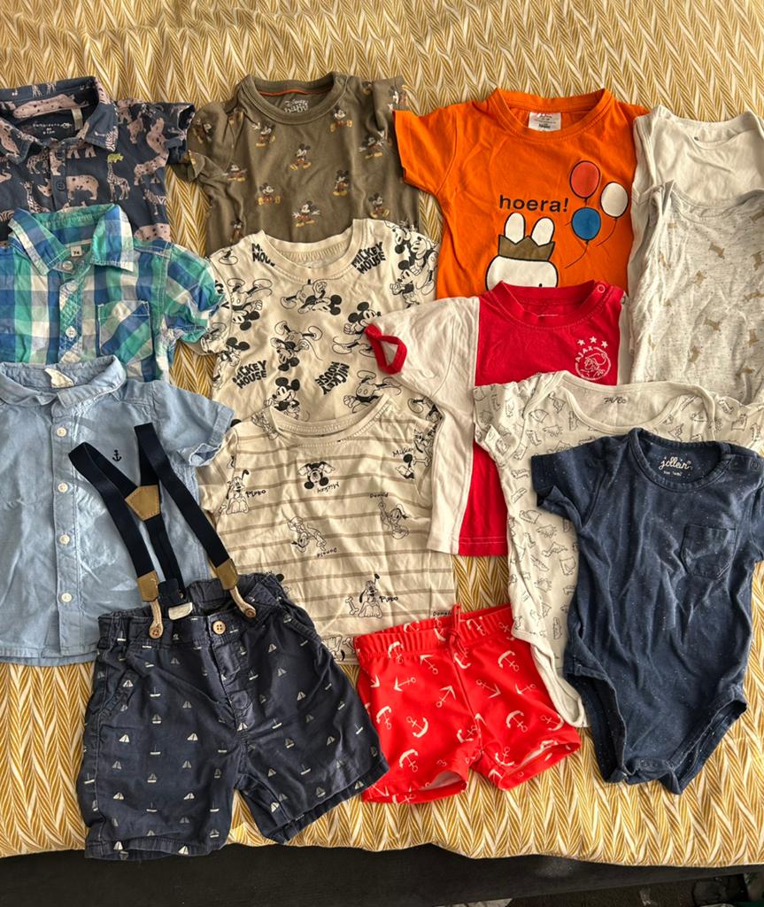 Grote zomerkleding bundel jongen maat 74/80 – 14 stuks, Ophalen of Verzenden, Gebruikt, Maat 74