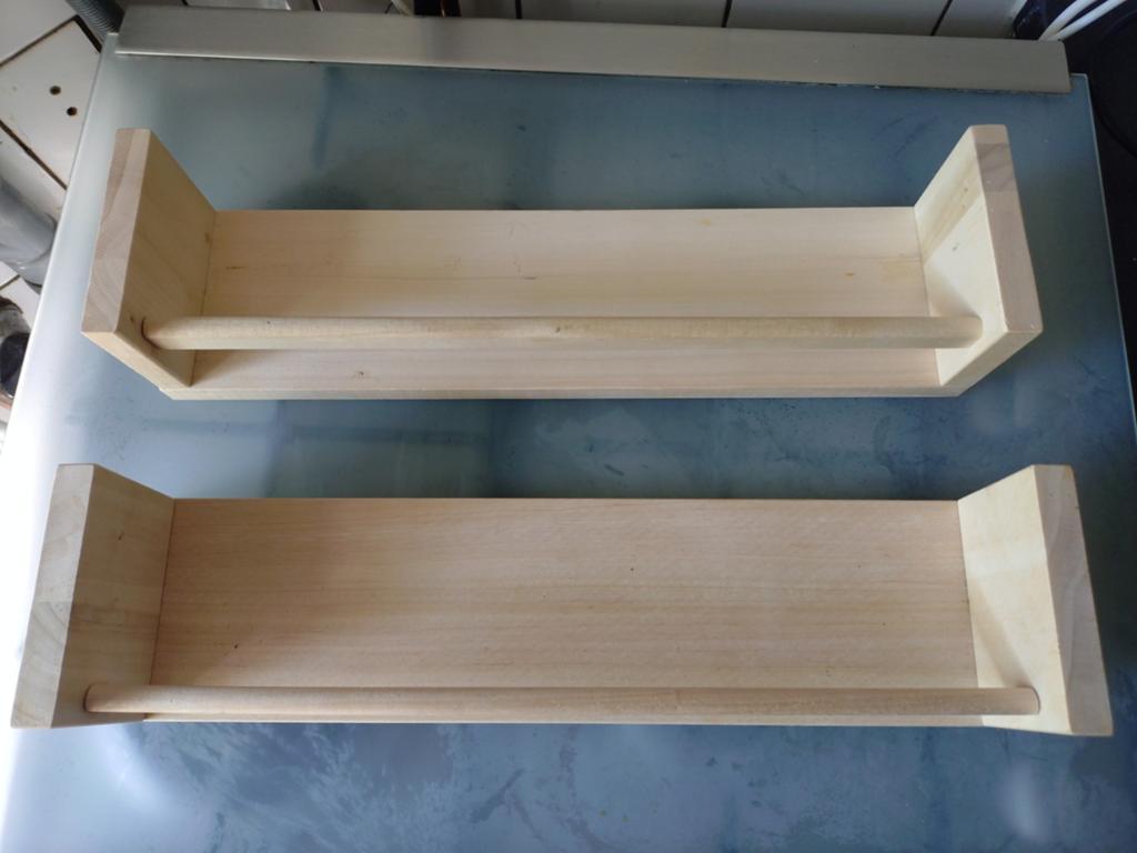 Houten kruidenrekjes / boekenplankjes (set van 2), Ophalen of Verzenden, Zo goed als nieuw