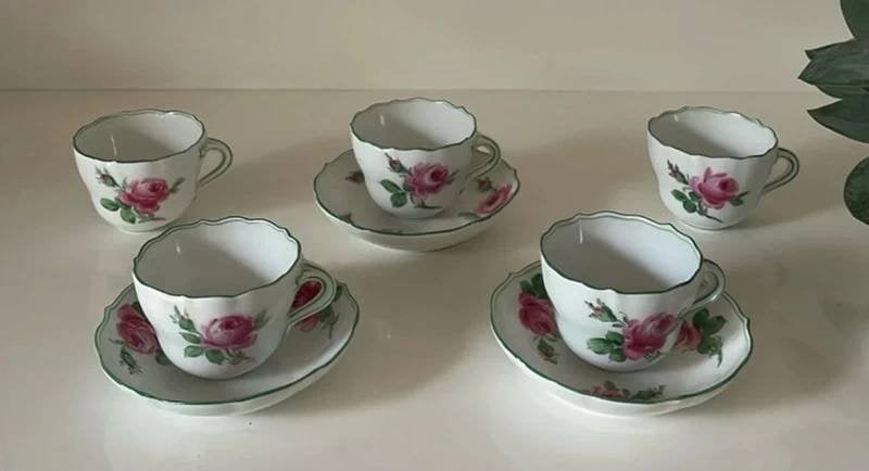 Antieke Meissen kop en schotels, Antiek en Kunst, Antiek | Porselein, Ophalen of Verzenden