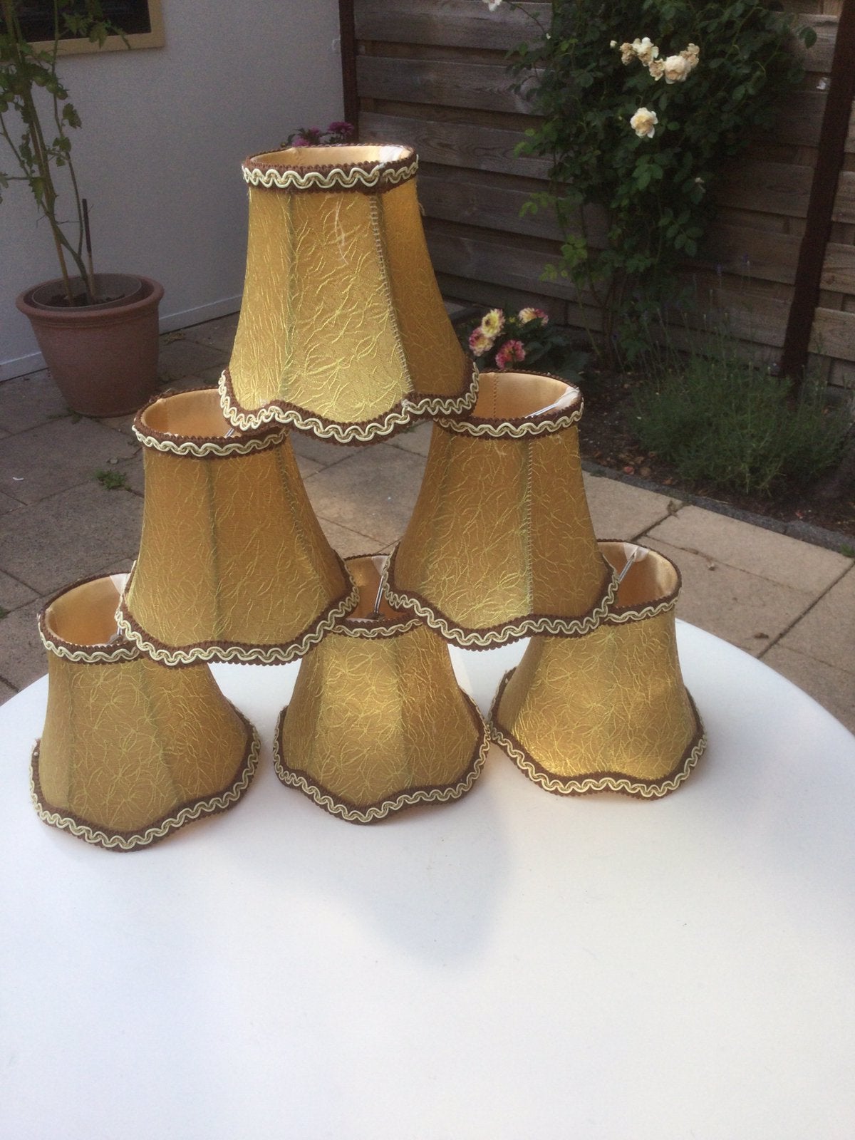 Kroonluchter lampkapjes nieuw, Ophalen, Zo goed als nieuw, Rond