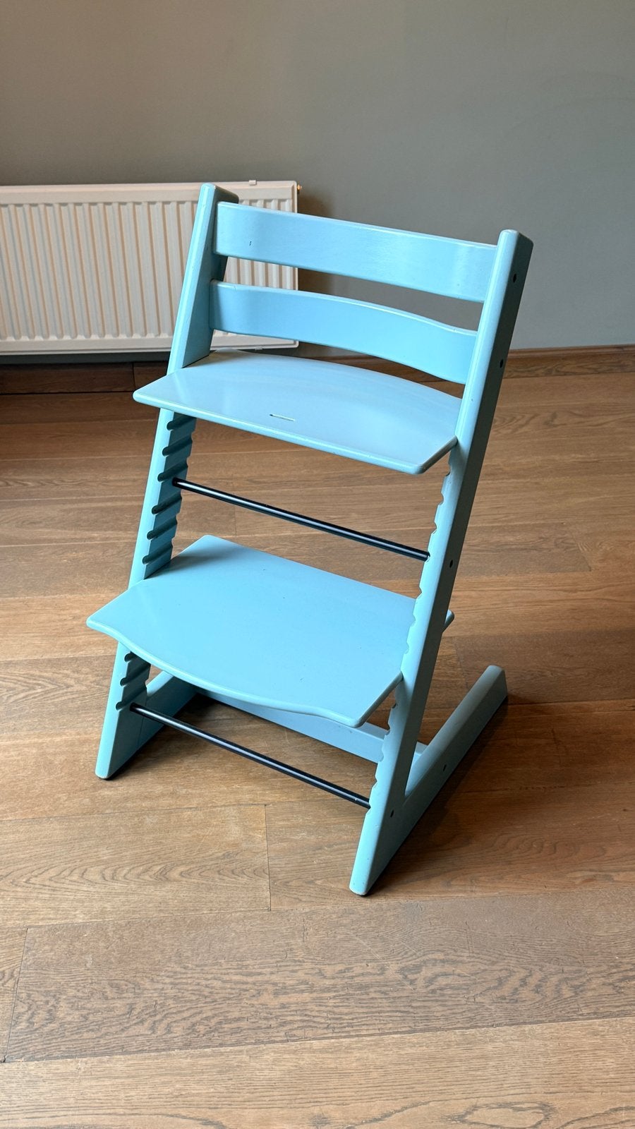 Stokke Tripp Trapp meegroeistoel in groen / blauw, Kinderen en Baby's, Ophalen, Gebruikt, Meegroeistoel, Aanschuifbaar