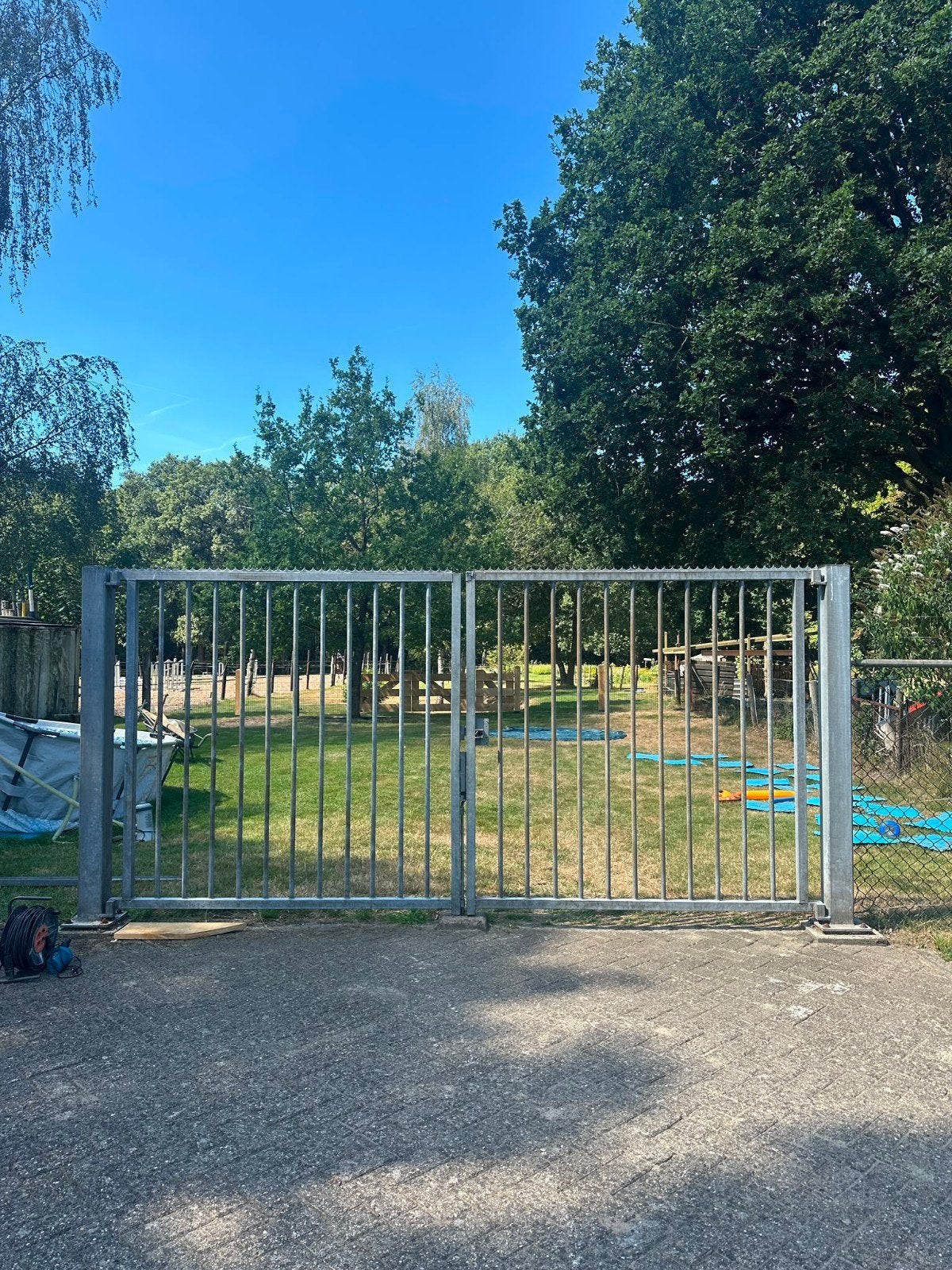 Robuust ijzeren heras  spijlenhekwerk poort, Tuin en Terras, Ophalen, Met poort, Gebruikt, Spijlenhekwerk