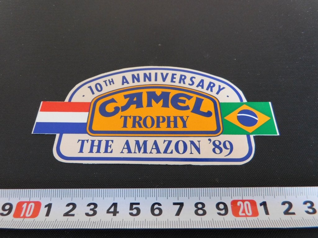 sticker CAMEL TROPHY 1989 the amazon 10th anniversary, Ophalen, Zo goed als nieuw