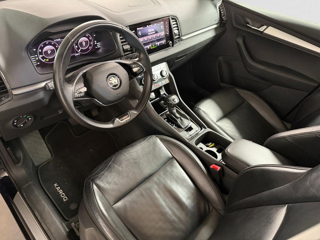 Skoda Karoq 1.5 TSI ACT Business Edition+ Aut- Panoramadak,, Auto's, Skoda, 4 cilinders, Zwart, Bedrijf, 690 kg