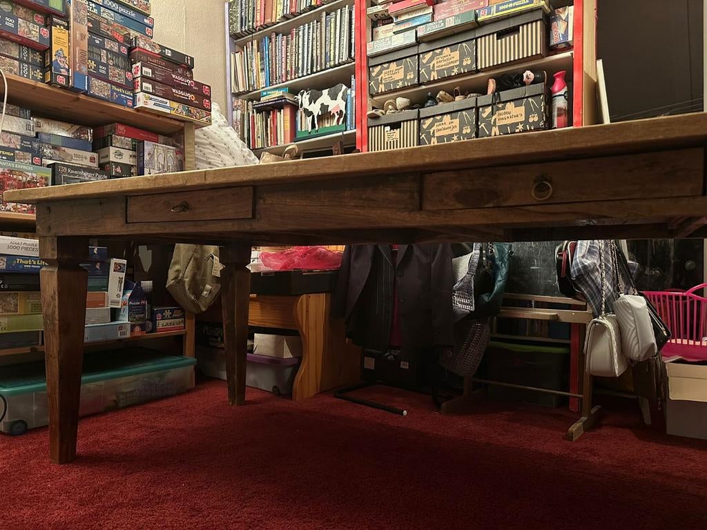 Robuuste kloostertafel - 90x210 cm, Ophalen, 200 cm of meer, 50 tot 100 cm, Landelijk