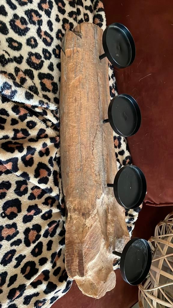 Hout met kaarsen standaard, Ophalen of Verzenden, Nieuw, Hout, Minder dan 25 cm