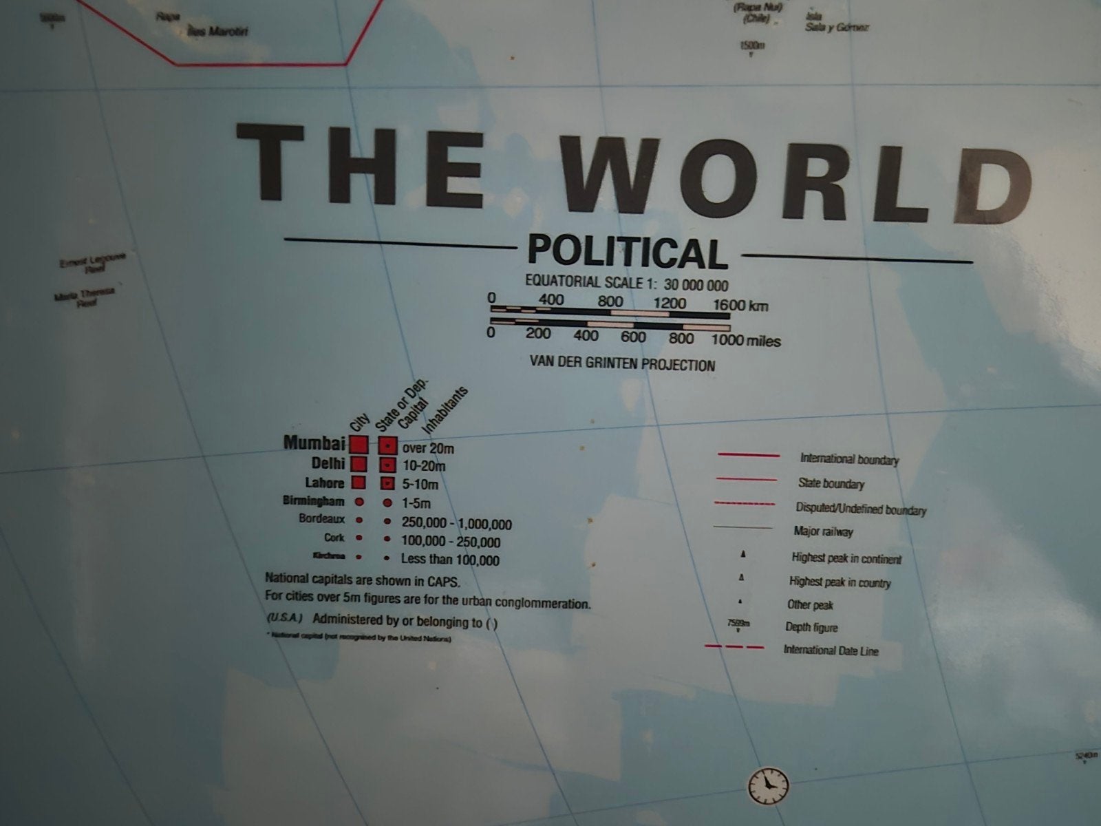 Wereldmap magneetbord 140x100cm, Ophalen, Zo goed als nieuw
