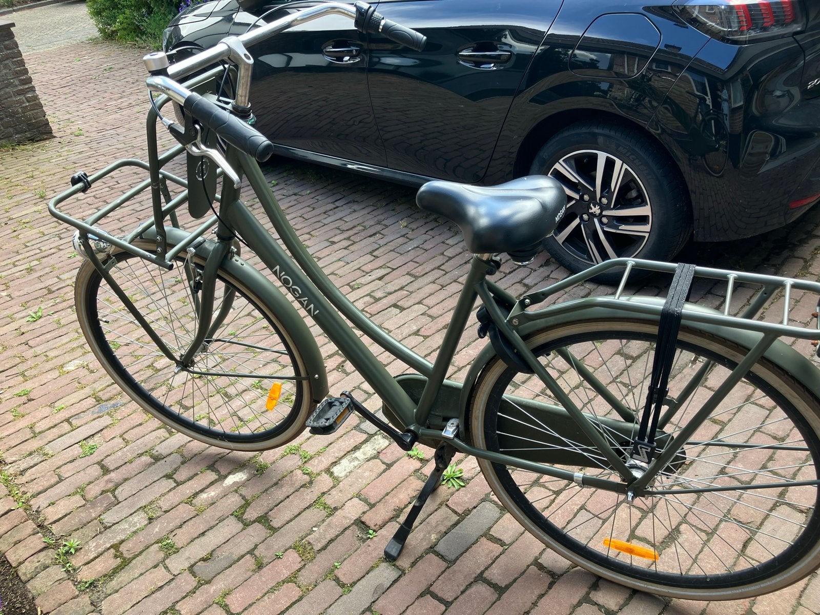 Nogan Vintage N3 Transportfiets 50 cm Legergroen, Terugtraprem, Gebruikt, 47 tot 50 cm, Versnellingen