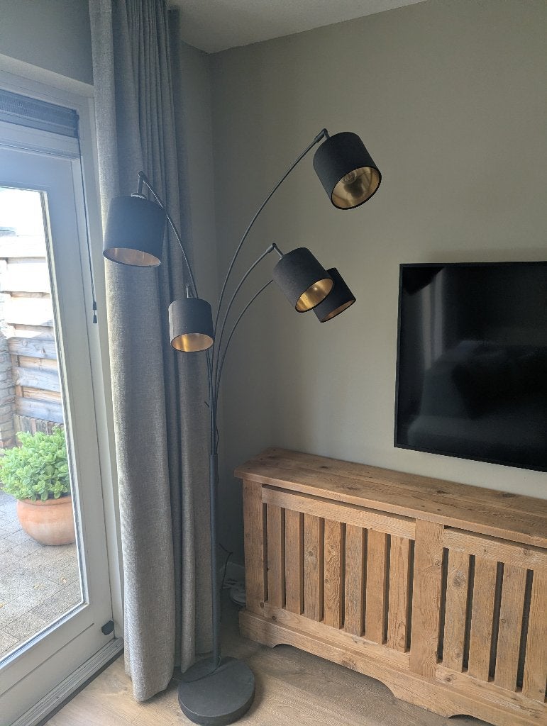 Staande lamp, Huis en Inrichting, Lampen | Vloerlampen, Ophalen, E14 (klein), Zo goed als nieuw, Metaal