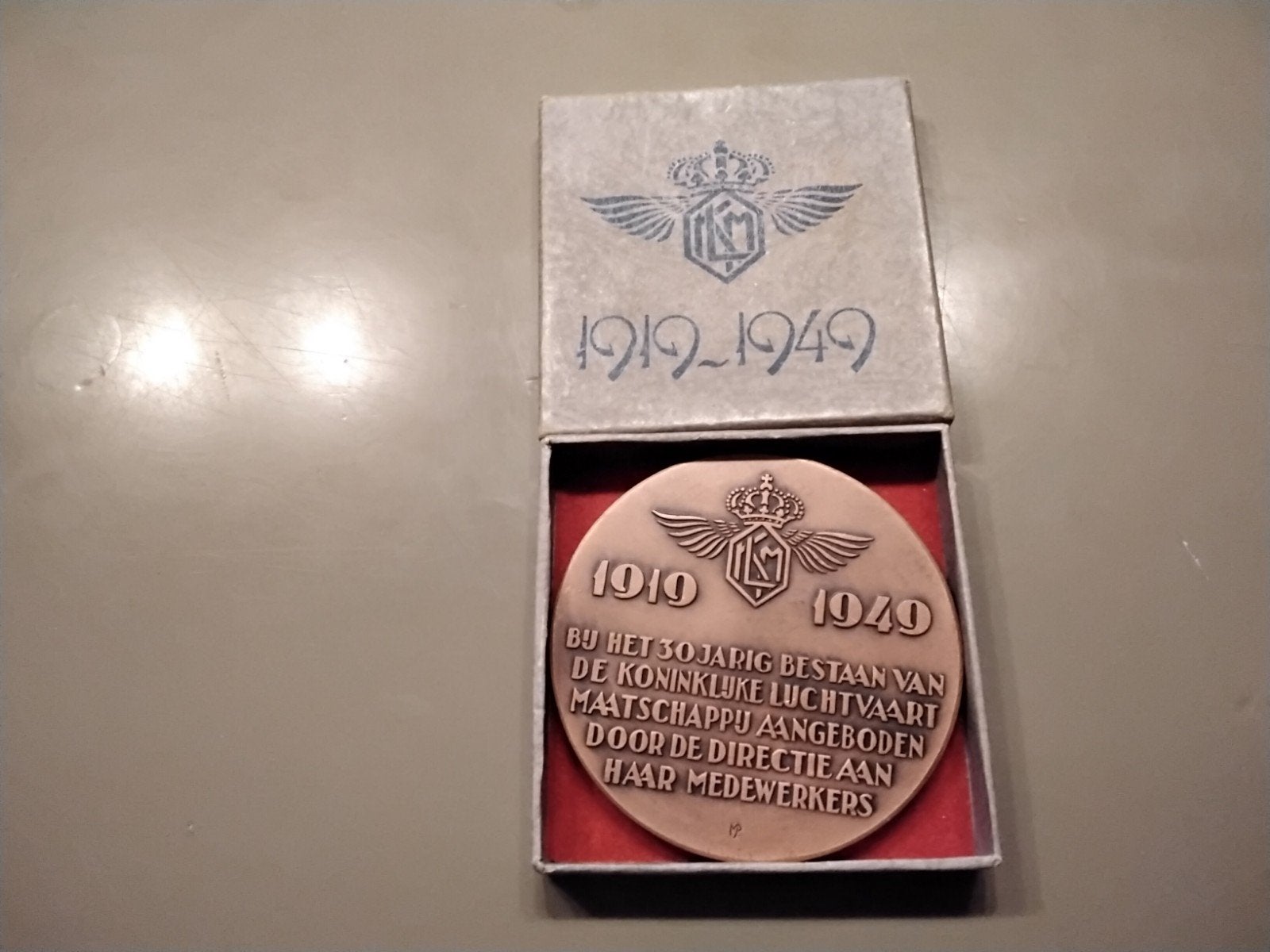 KLM 30-jarig bestaan penning 1919-1949, Verzamelen, Verzenden, Gebruikt