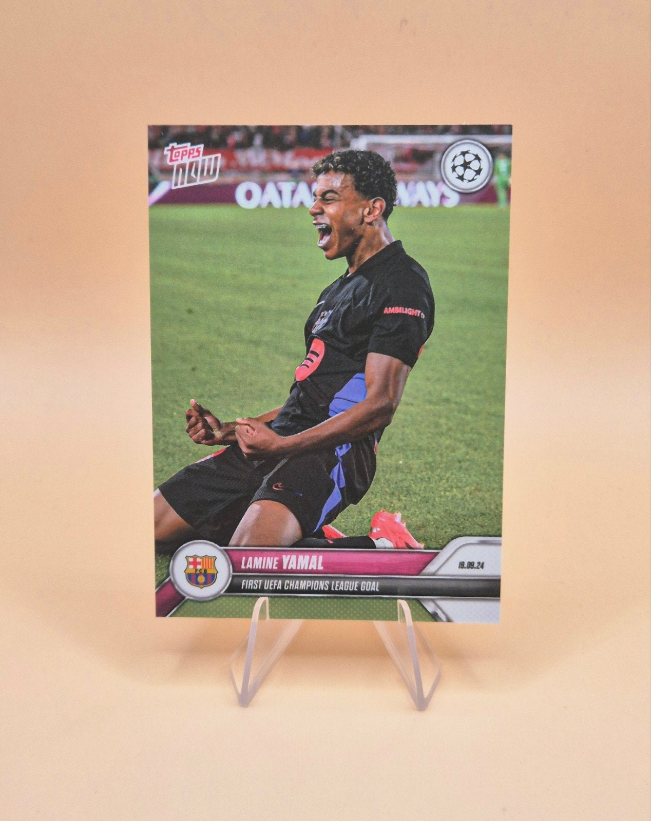 Lamine Yamal first CL goal Topps RC, Verzamelen, Sportartikelen en Voetbal, Ophalen of Verzenden, Nieuw, Buitenlandse clubs, Spelerskaart
