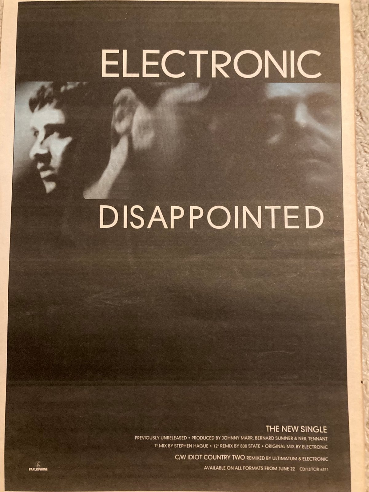 ELECTRONIC Disappointed release A3 advertentie, Ophalen of Verzenden, Gebruikt