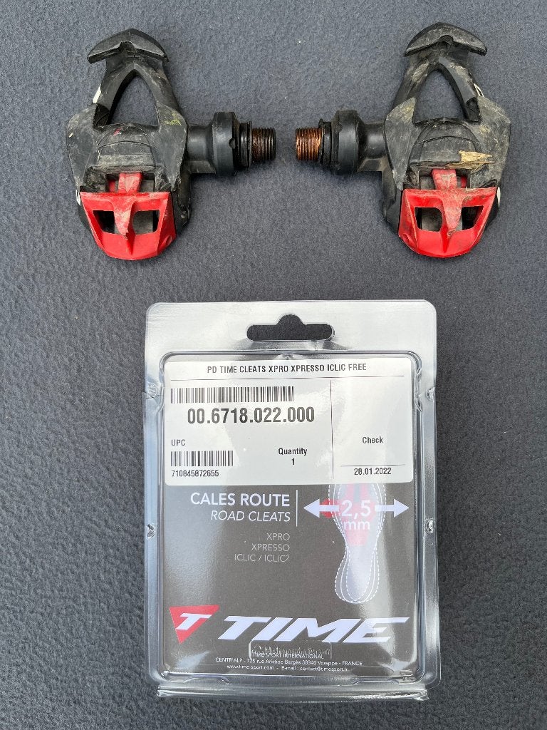 race fiets pedalen + nieuwe schoenplaatjes "Time", Ophalen of Verzenden, Gebruikt, Racefiets, Crankstel of Pedalen