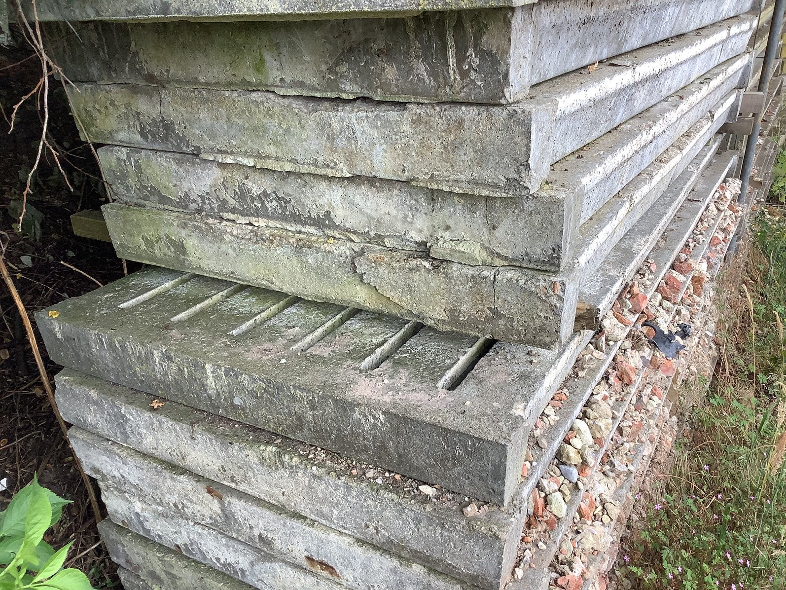 Betonnen prefab ribplaten / vloerplaten, Tuin en Terras, Tegels en Klinkers, Gebruikt, Overige typen, Beton, 10 m² of meer, Ophalen