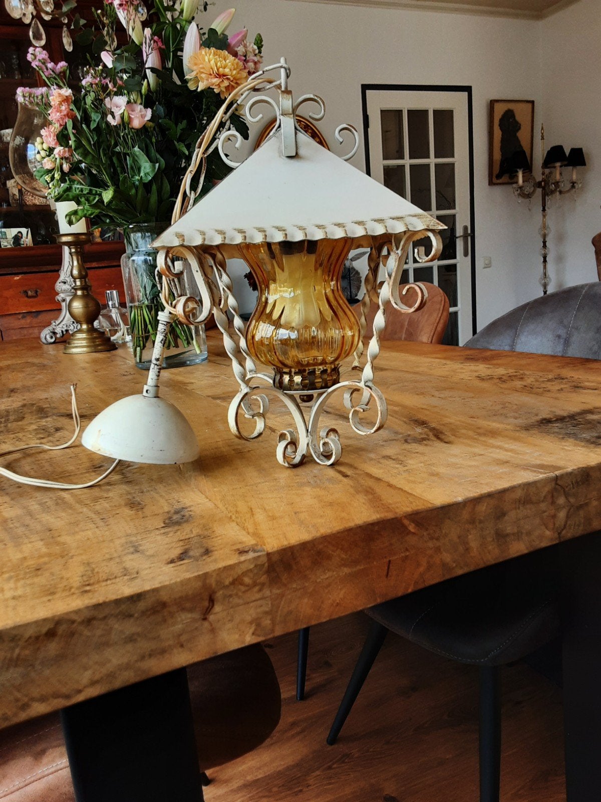 Vintage hanglamp., Antiek en Kunst, Curiosa en Brocante, Ophalen