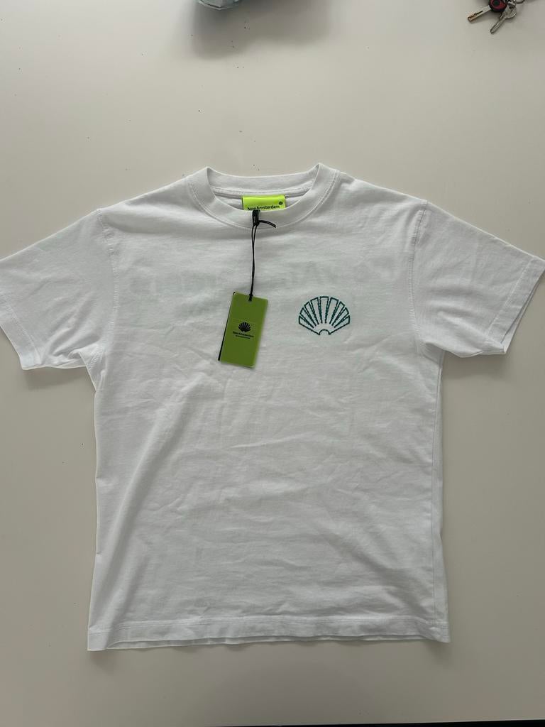 New Amsterdam Logo Tee Wit/Zeegroen, Ophalen of Verzenden, Nieuw, Maat 46 (S) of kleiner, Wit