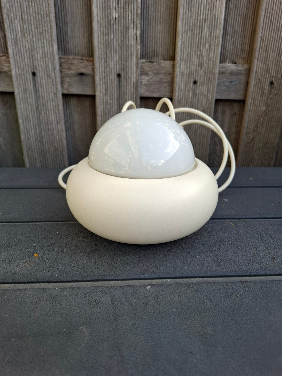 Vintage witte Ufo lamp model c359 van Luci Illuminazione,, Vintage, Nachtlamp, Wit, Ophalen of Verzenden