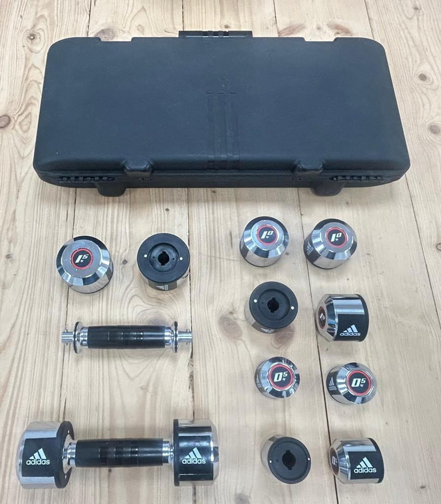 Adidas halterset de luxe 12 gewichten, Ophalen of Verzenden, Dumbbell