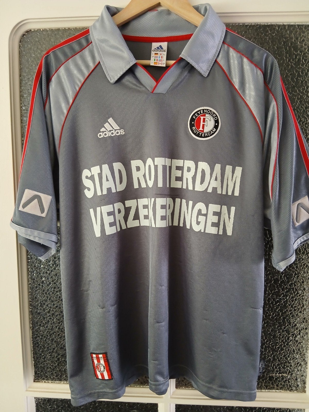 Vintage 1999 2000 feyenoord shirt adidas maat L, Ophalen of Verzenden, Gebruikt, Feyenoord, Shirt