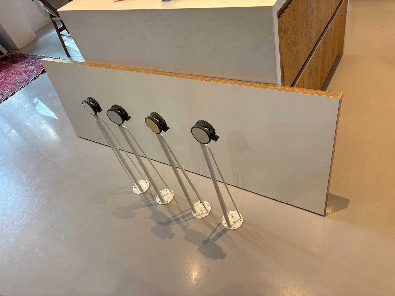 IKEA bureaublad 186x62 cm met 4 Krille poten, Ophalen, Demontabel, Gebruikt, Spaanplaat of MDF