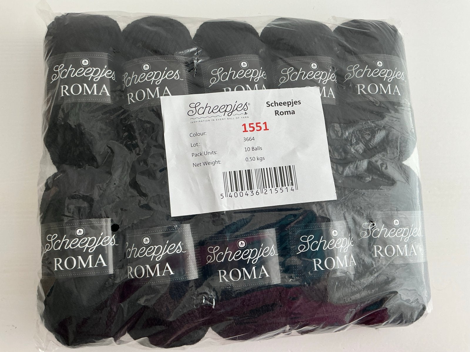 Scheepjes Roma Wol - 10 bollen zwart 100% Acryl, Ophalen of Verzenden, Nieuw, Breien of Haken, Wol of Garen