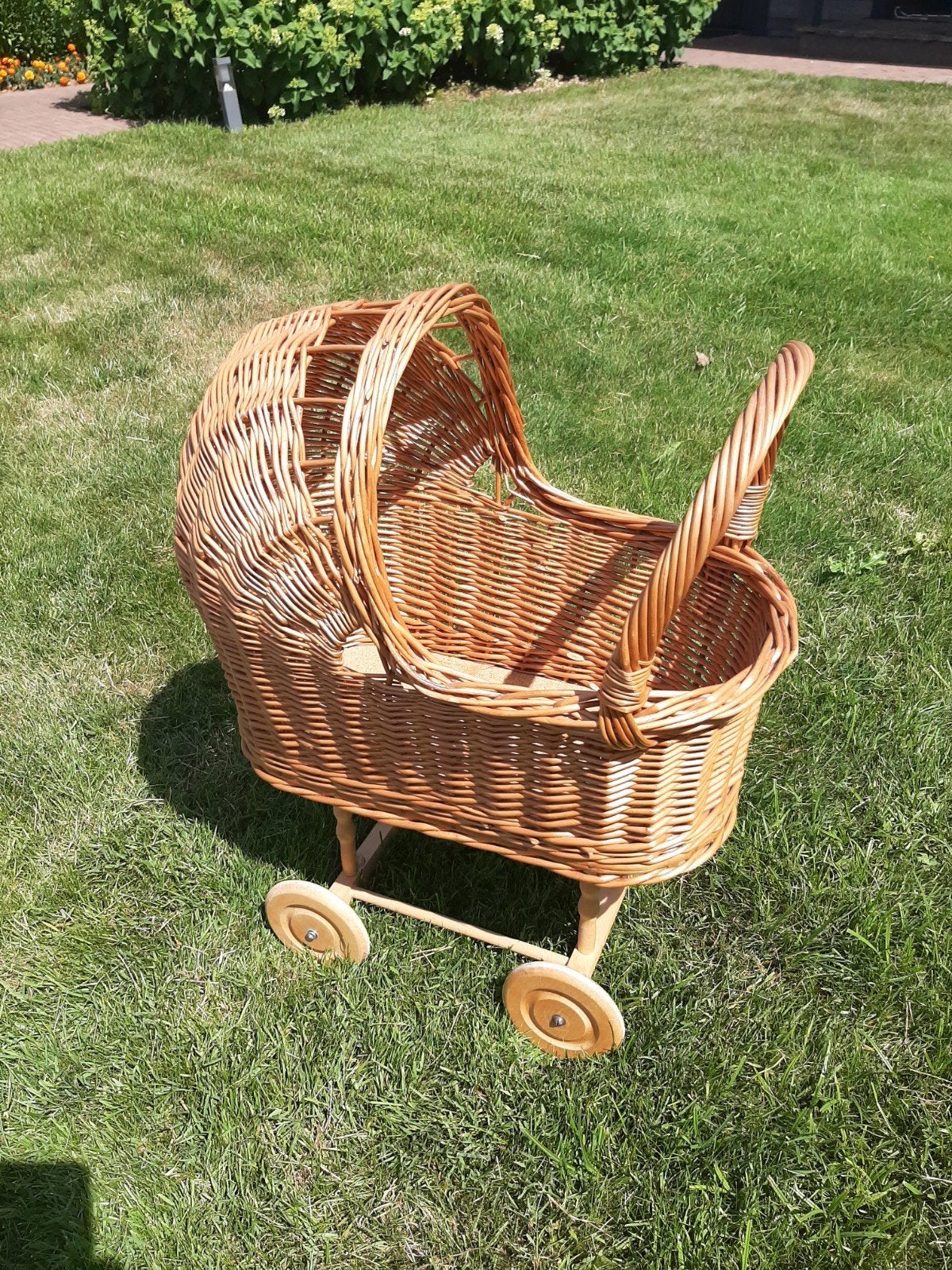 Vintage rieten poppenwagen, Ophalen of Verzenden, Gebruikt, Overige typen