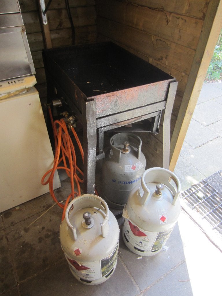 oliebollenbak gietijzeren, 4 liter of meer, Ophalen, Gebruikt