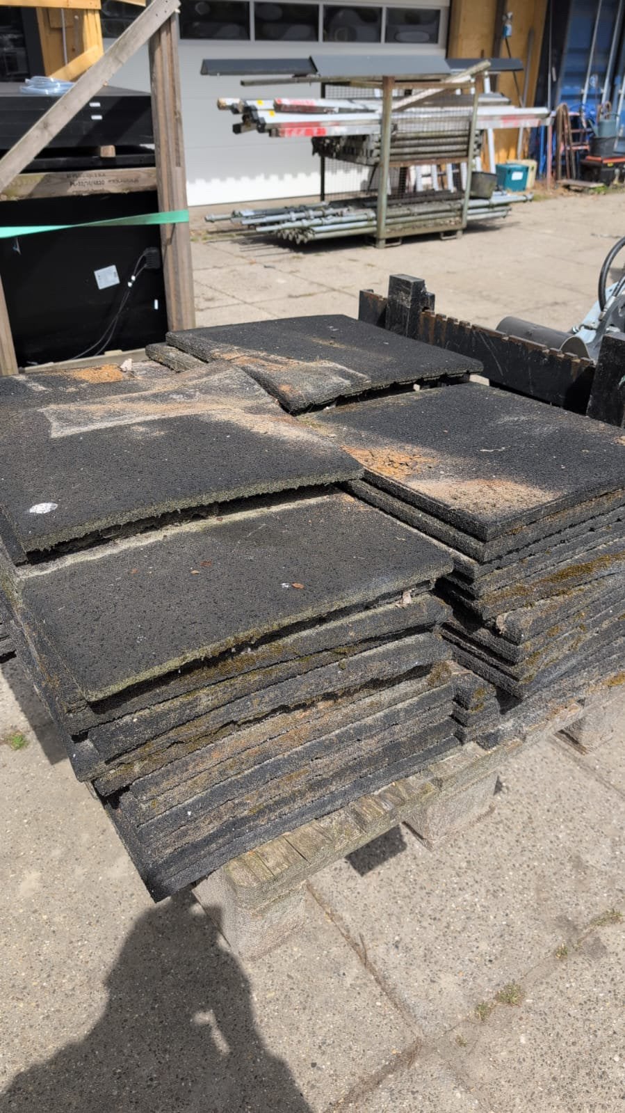 Rubberen terras tegels 50/50, Ophalen, Gebruikt