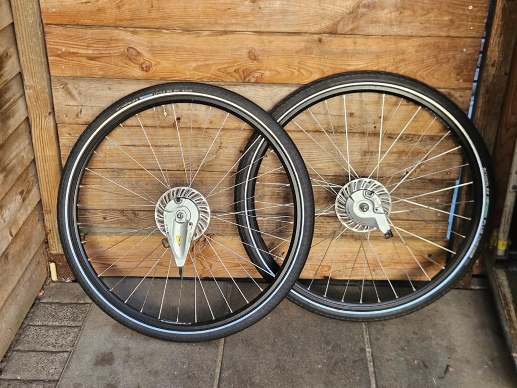 28 inch fietswielset - Shimano Nexus 7 Naaf + rollerbr, Ophalen of Verzenden, Gebruikt, Wiel, Aluminium