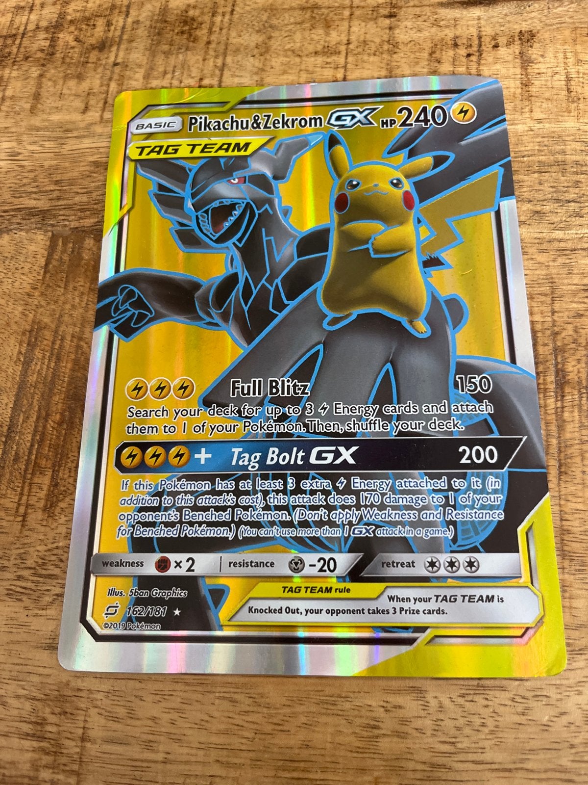 Jumbo Pikachu & Zekrom GX en andere Pokémon kaarten, Ophalen of Verzenden, Gebruikt, Meerdere kaarten, Foil