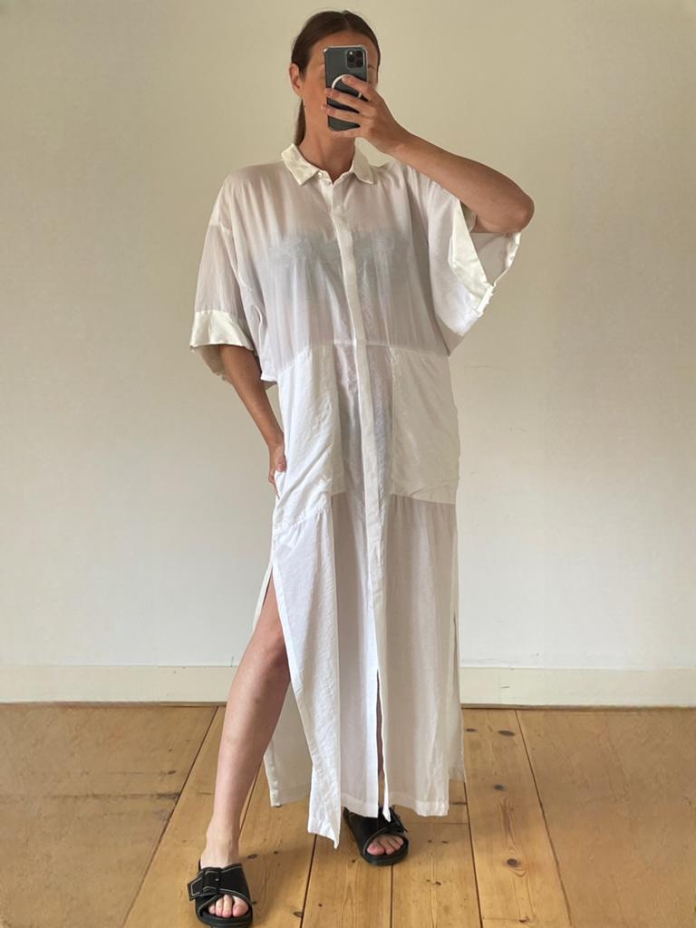 Minimalistische oversized shirt dress |38 | Avelon | np €395, Maat 38/40 (M), Wit, Ophalen of Verzenden, Zo goed als nieuw