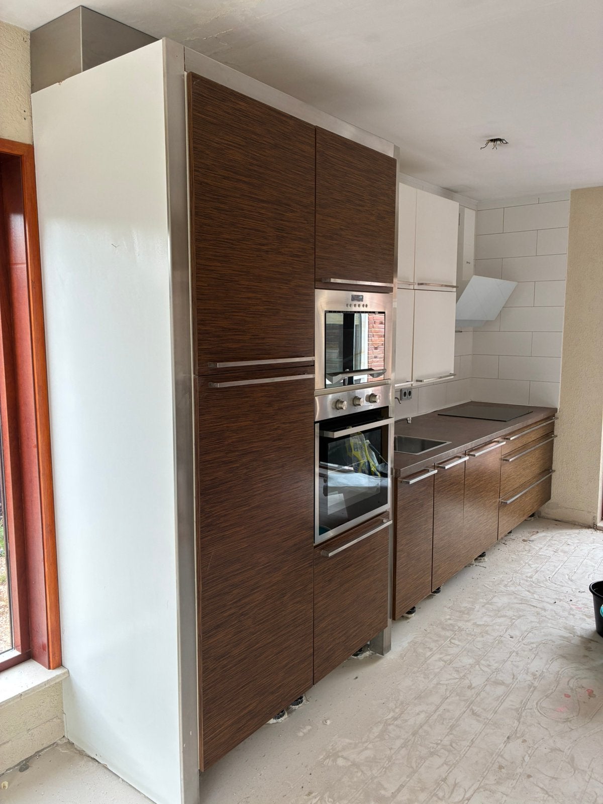 Complete keuken inclusief apparatuur, Ophalen, Gebruikt, Bruin, Enkelwandige keuken