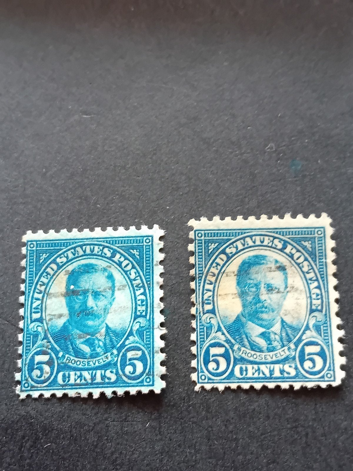 2x VS postzegel 5 cent Roosevelt gestempeld, Ophalen of Verzenden, Noord-Amerika