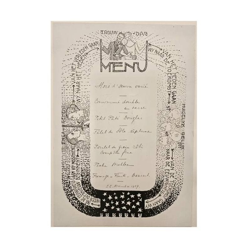 Gezocht: trouwmenu Kist-Methorst 22 november 1927, Ophalen, Gebruikt