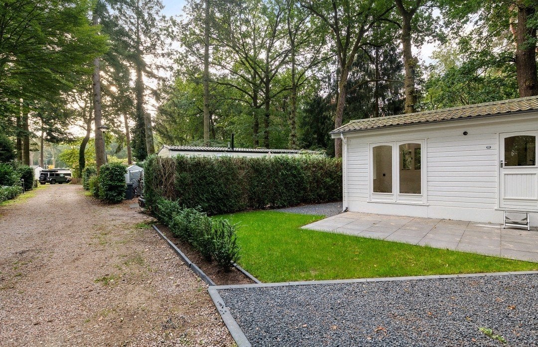 Chalet stacaravan recreatiewoning veluwe bos Heidekamp zgan, Huizen en Kamers, 40 m², Chalet, Gelderland, 1 slaapkamers
