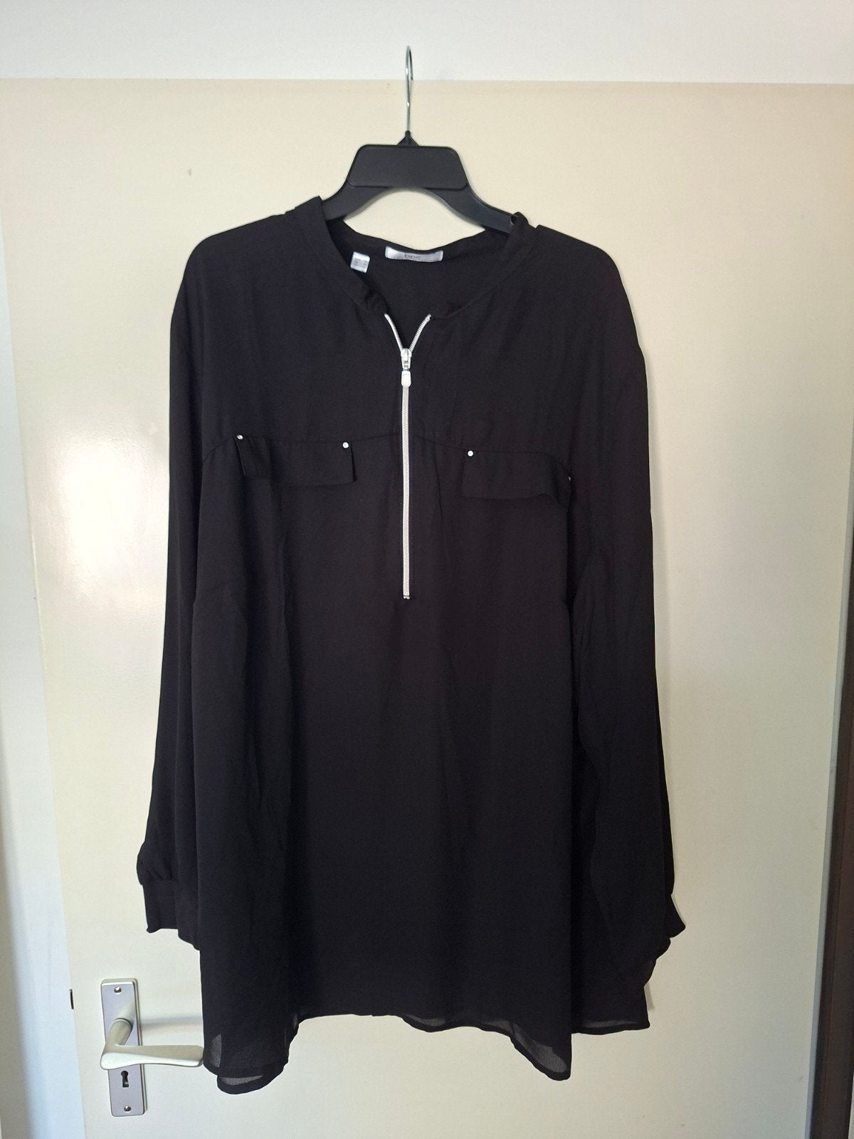 Zwarte blouse met lange mouwen - Bonprix Collection, Bonprix Collection, Zwart, Maat 46/48 (XL) of groter, Ophalen of Verzenden