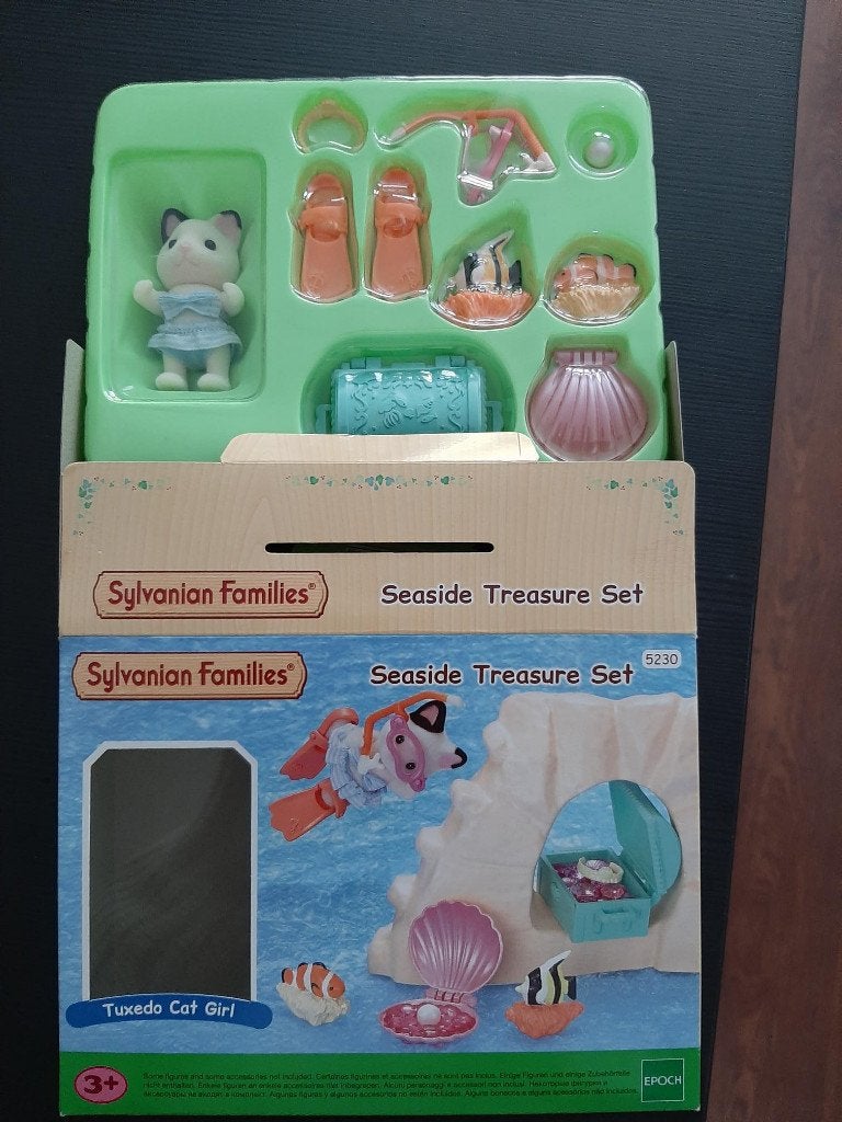 3+ Sylvanian Families Seaside Treasure Set 5230, cat figure, Ophalen, Nieuw