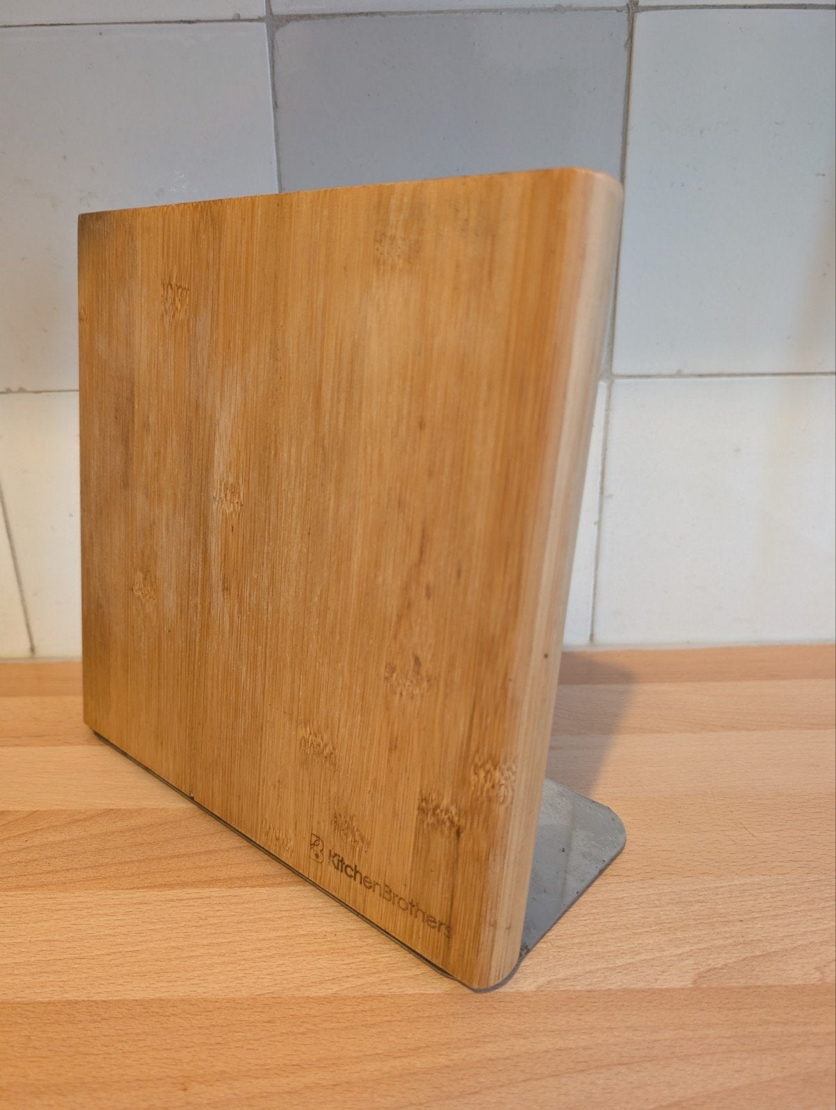 Houten messenhouder Kitchen Brothers, magnetisch, Overige typen, Ophalen of Verzenden, Gebruikt, Hout