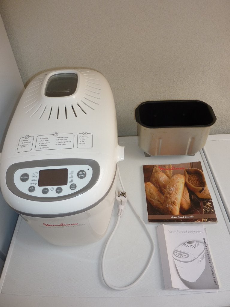 Moulinex broodbakmachine., Witgoed en Apparatuur, Broodbakmachines, Gebruikt, 1200 tot 1600 gram deeg, Kijkvenster, Ophalen