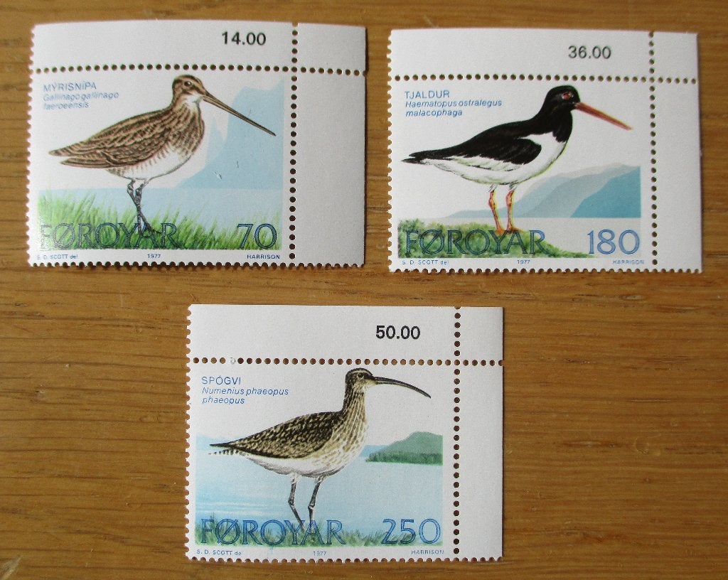 Faeroer eilanden, serie Zeevogels, 1977, Ophalen of Verzenden, Postfris, Dier of Natuur