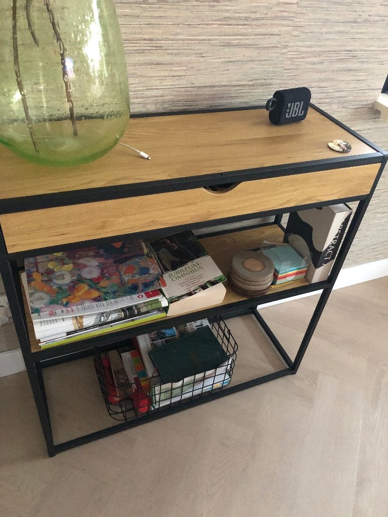 sidetable, Huis en Inrichting, Tafels | Sidetables, Ophalen, Kunststof, 50 tot 100 cm, Zo goed als nieuw