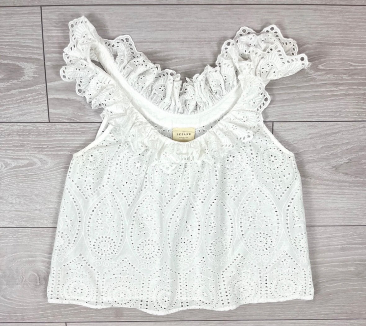 Sezane Blouse maat 42, Verzenden, Zo goed als nieuw, Maat 42/44 (L), Wit