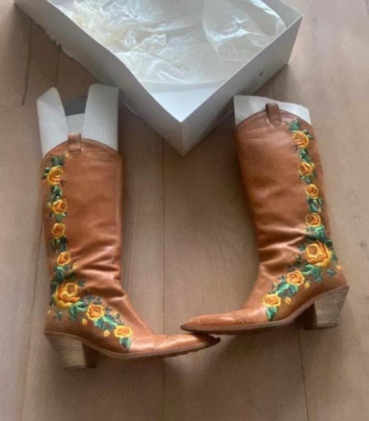 Cinderella cowboaarzen nieuwstaat 36, Hoge laarzen, Bruin, Ophalen of Verzenden, Zo goed als nieuw